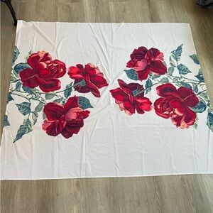 Floral Red and White Tapestry